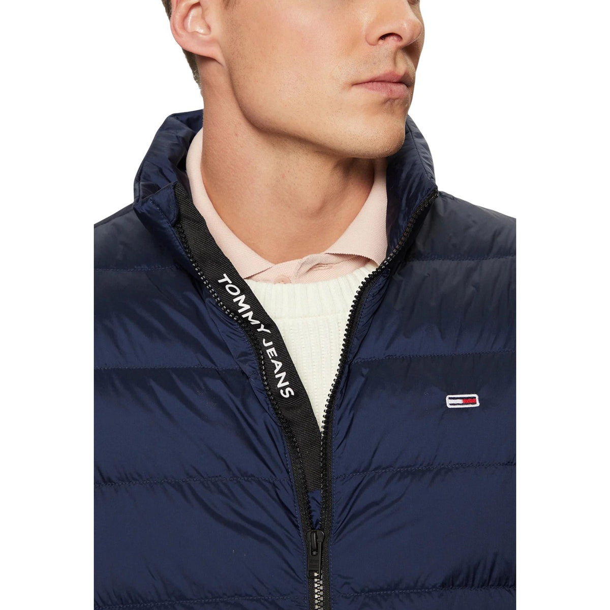 Tommy Jeans — Doudoune sans manches à drapeau brodé bleue homme — vue 4