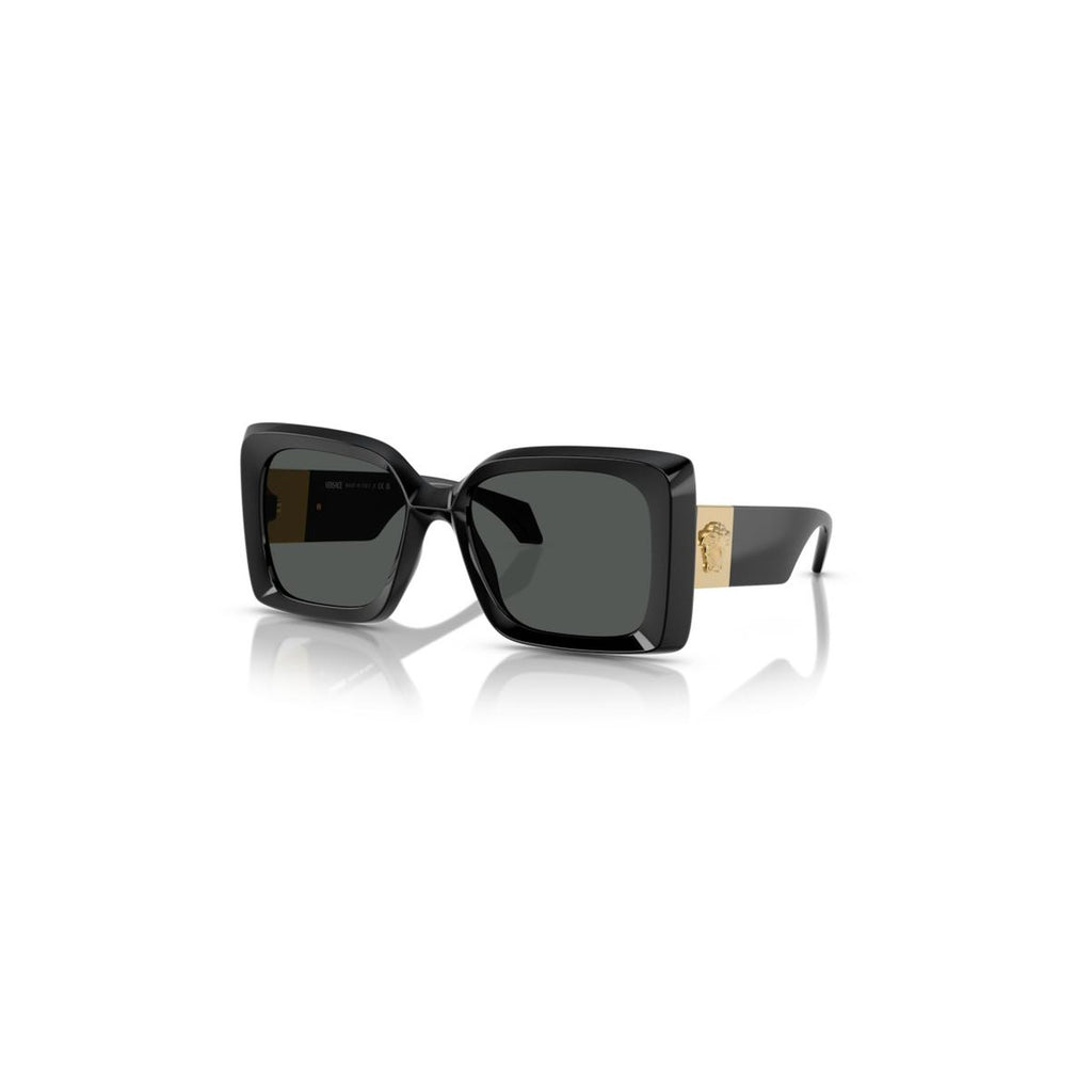 Versace — Lunettes de soleil géométriques en acétate noir femme — vue 4