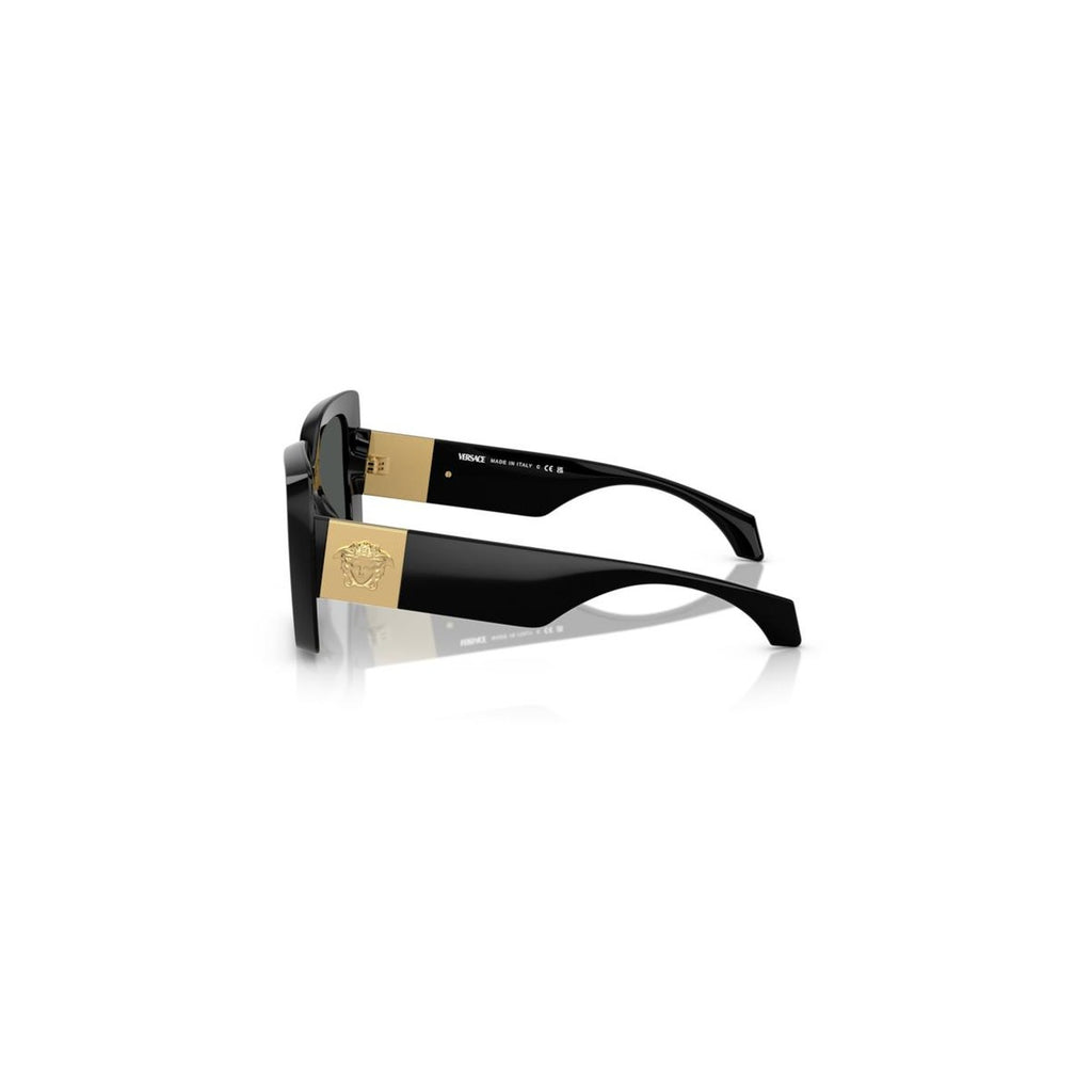 Versace — Lunettes de soleil géométriques en acétate noir femme — vue 3