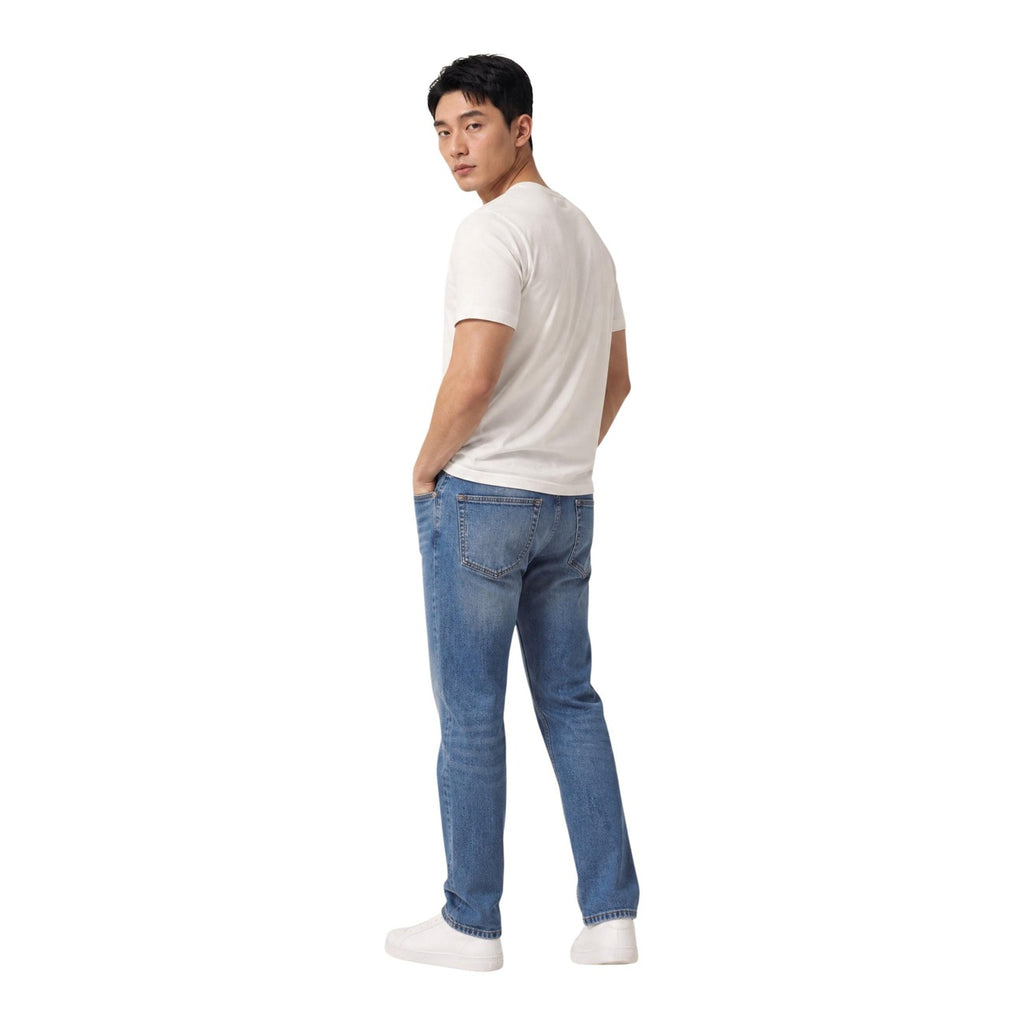 Tommy Jeans — Blue stretch cotton jeans with pockets for men — view 3