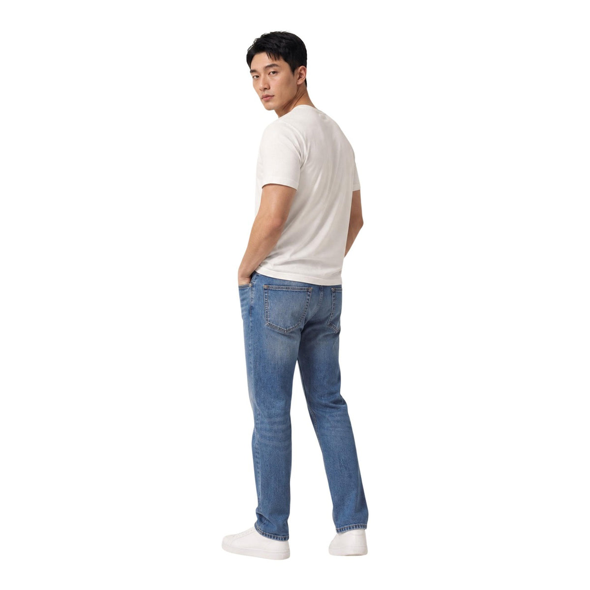 Tommy Jeans — Jean bleu en coton stretch avec poches homme — vue 3