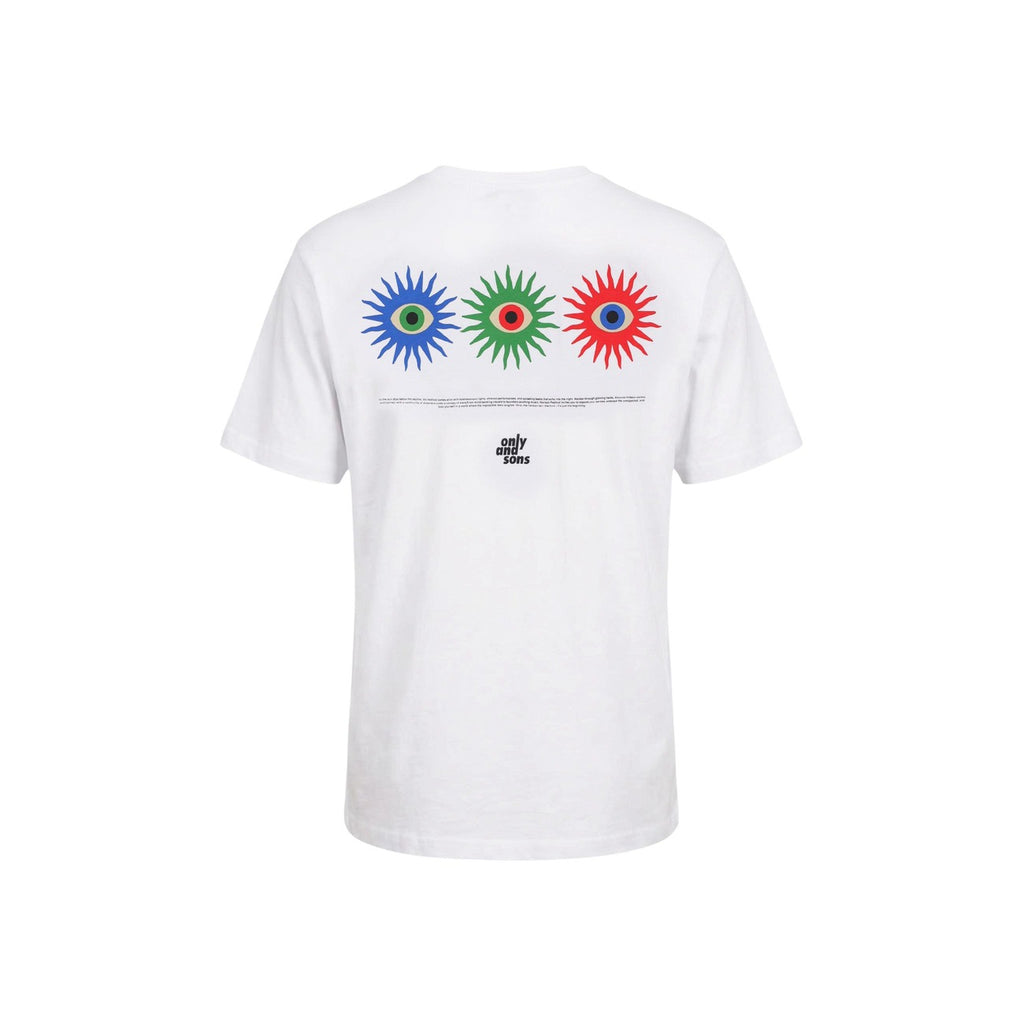 Only & Sons — Men’s white short-sleeved round-neck t-shirt — view 4