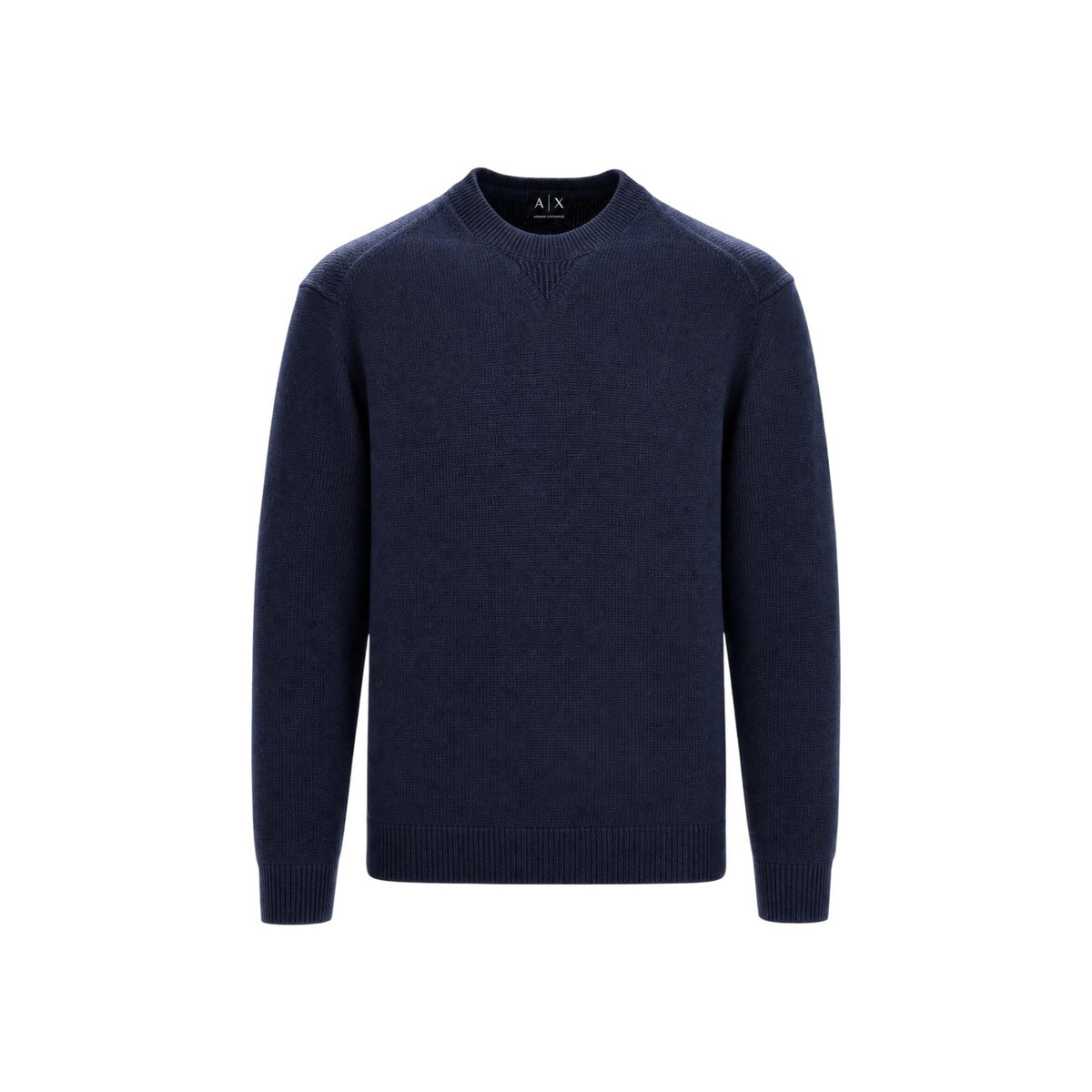 Armani Exchange — Men's blue mixed knit sweater — view 2
