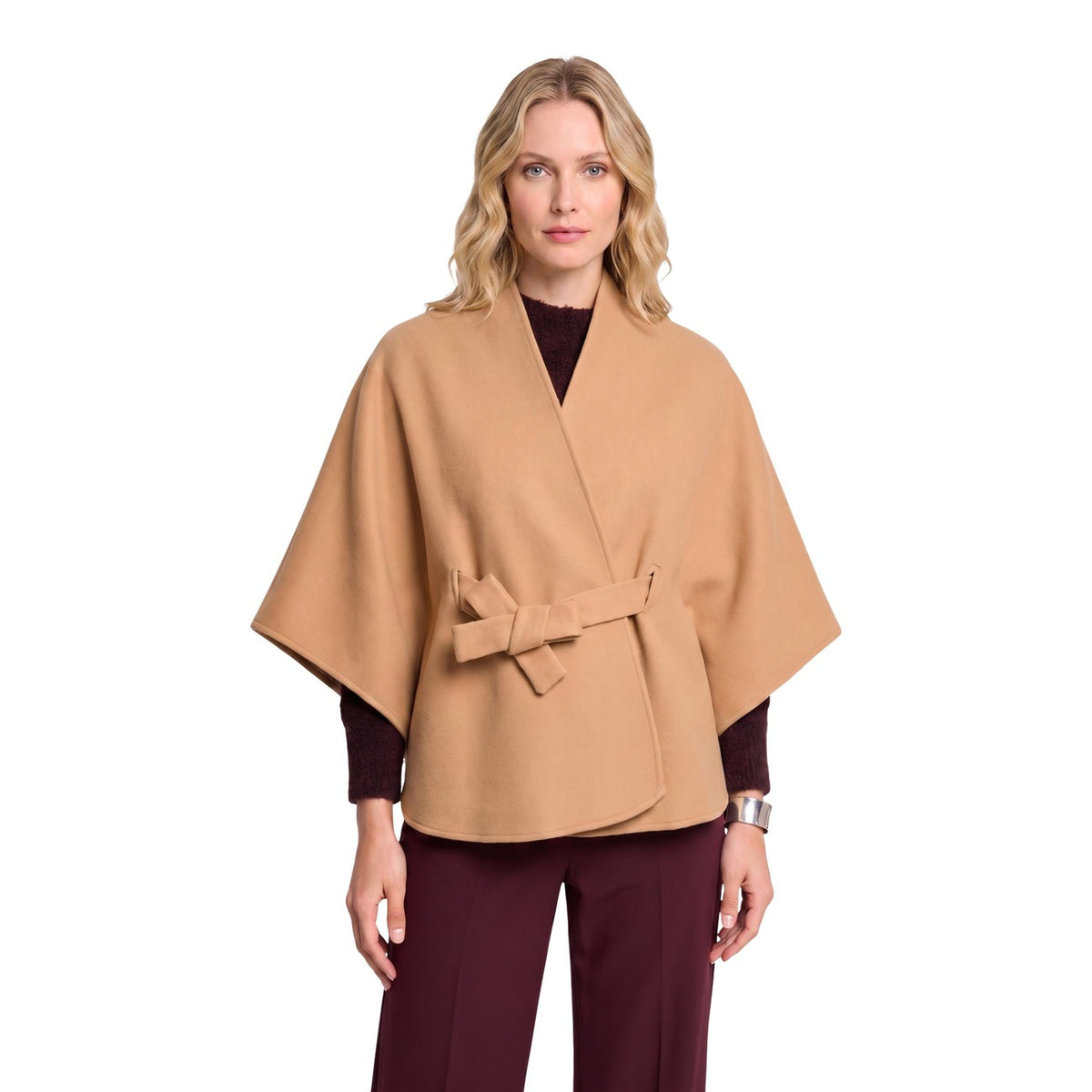 Morgan — Pull col V beige femme — vue 4