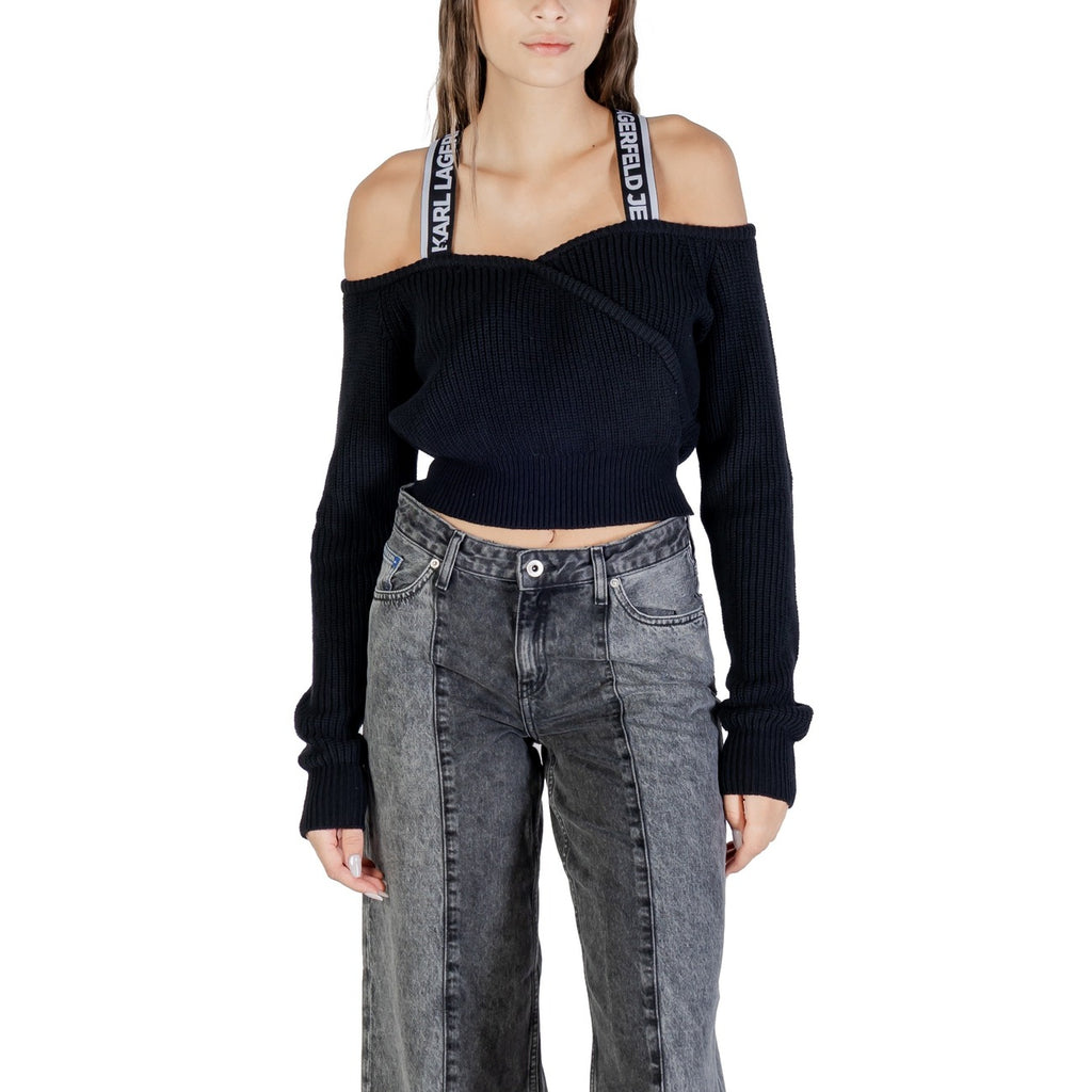 Karl Lagerfeld Jeans — Women’s black cotton and wool sweater