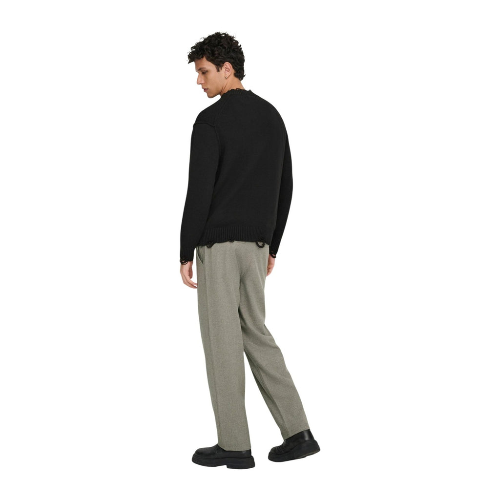 Only & Sons — Pull Tune col rond noir homme — vue 2