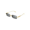 Gucci — Herren-Sonnenbrille aus goldfarbenem Metall, 52 mm