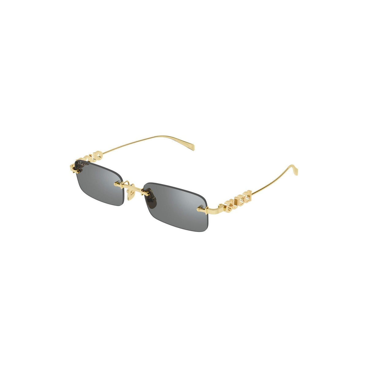Gucci — Lunettes de soleil en métal doré 52 mm homme