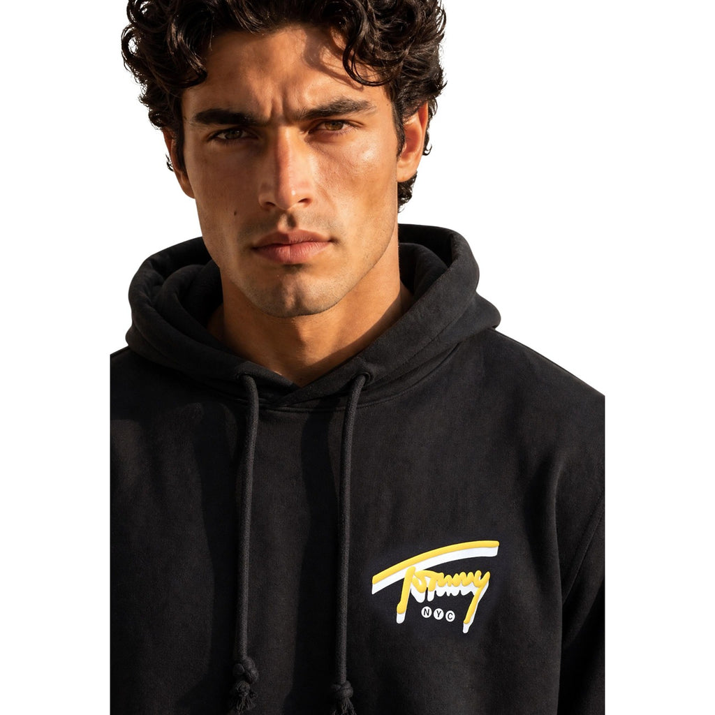 Tommy Jeans — Men's black printed hoodie — view 2