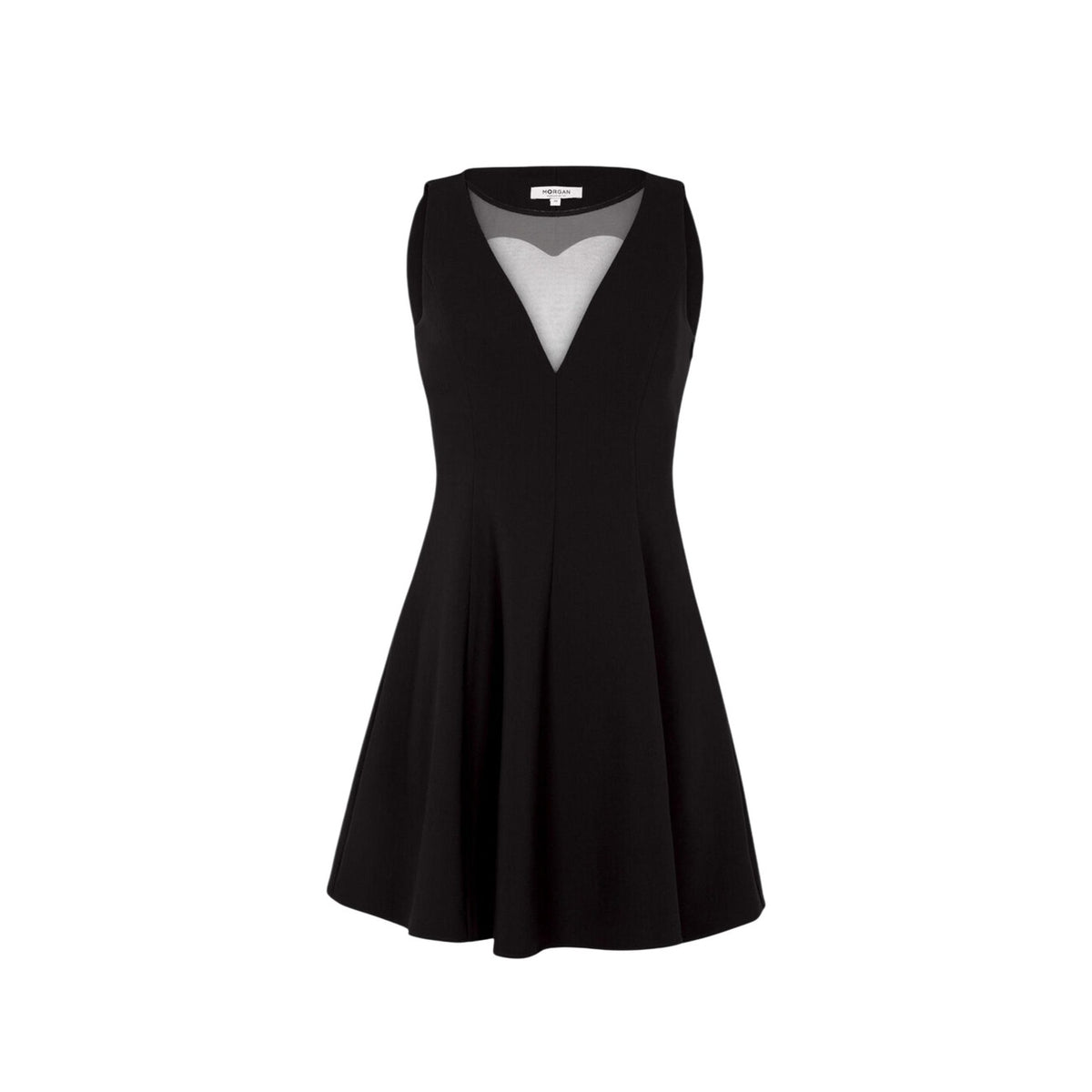 Morgan — Women’s black round neck dress — view 3