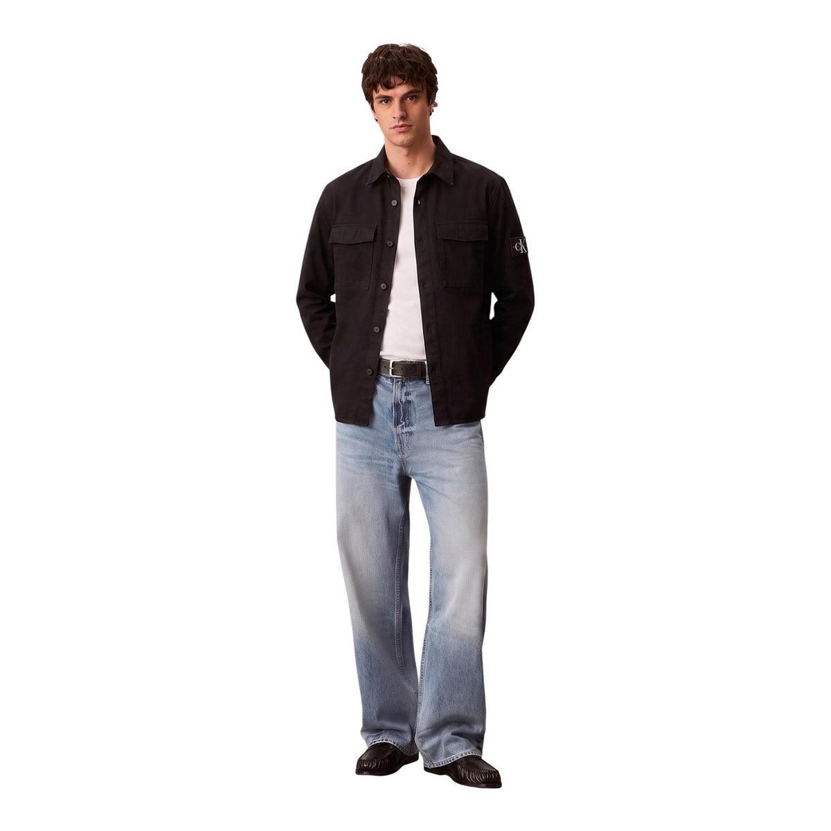 Calvin Klein Jeans — Zwart katoenen herenoverhemd — afbeelding 2