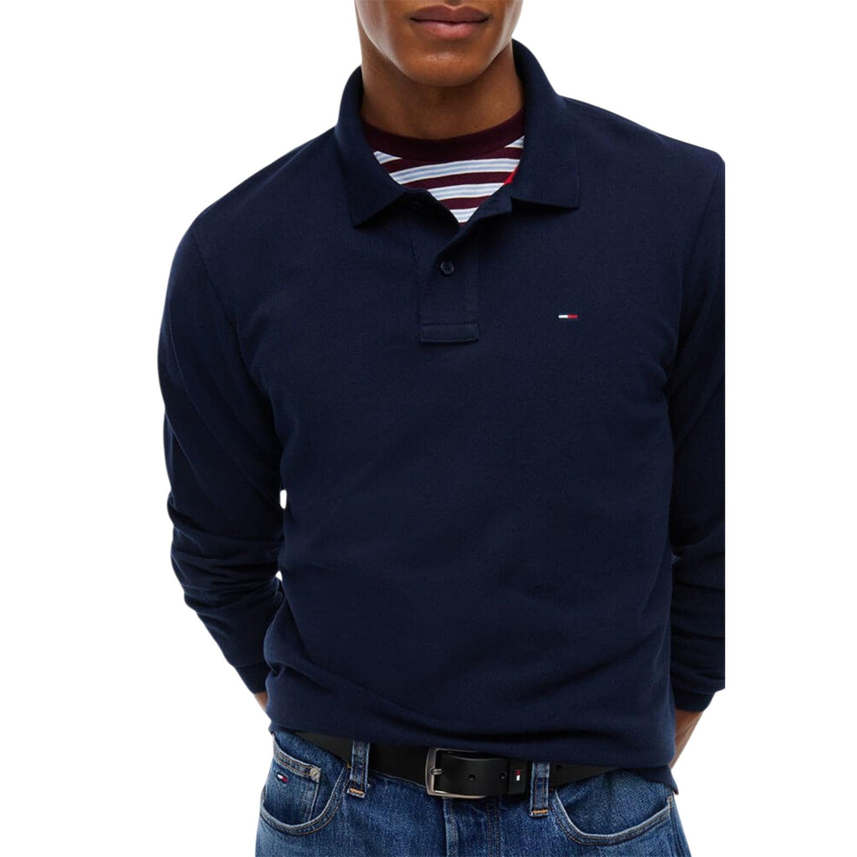 Tommy Jeans — Polo bleu en coton bio homme — vue 4