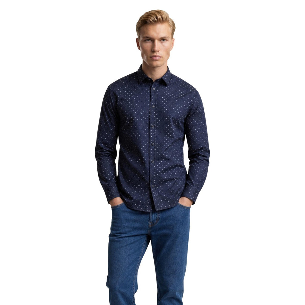 Armani Exchange — Chemise stretch bleue homme
