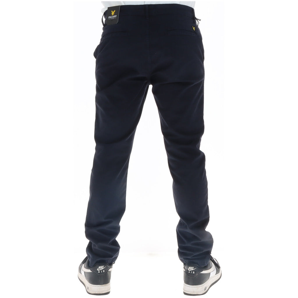 Lyle & Scott — Men's blue stretch cotton chino pants — view 2