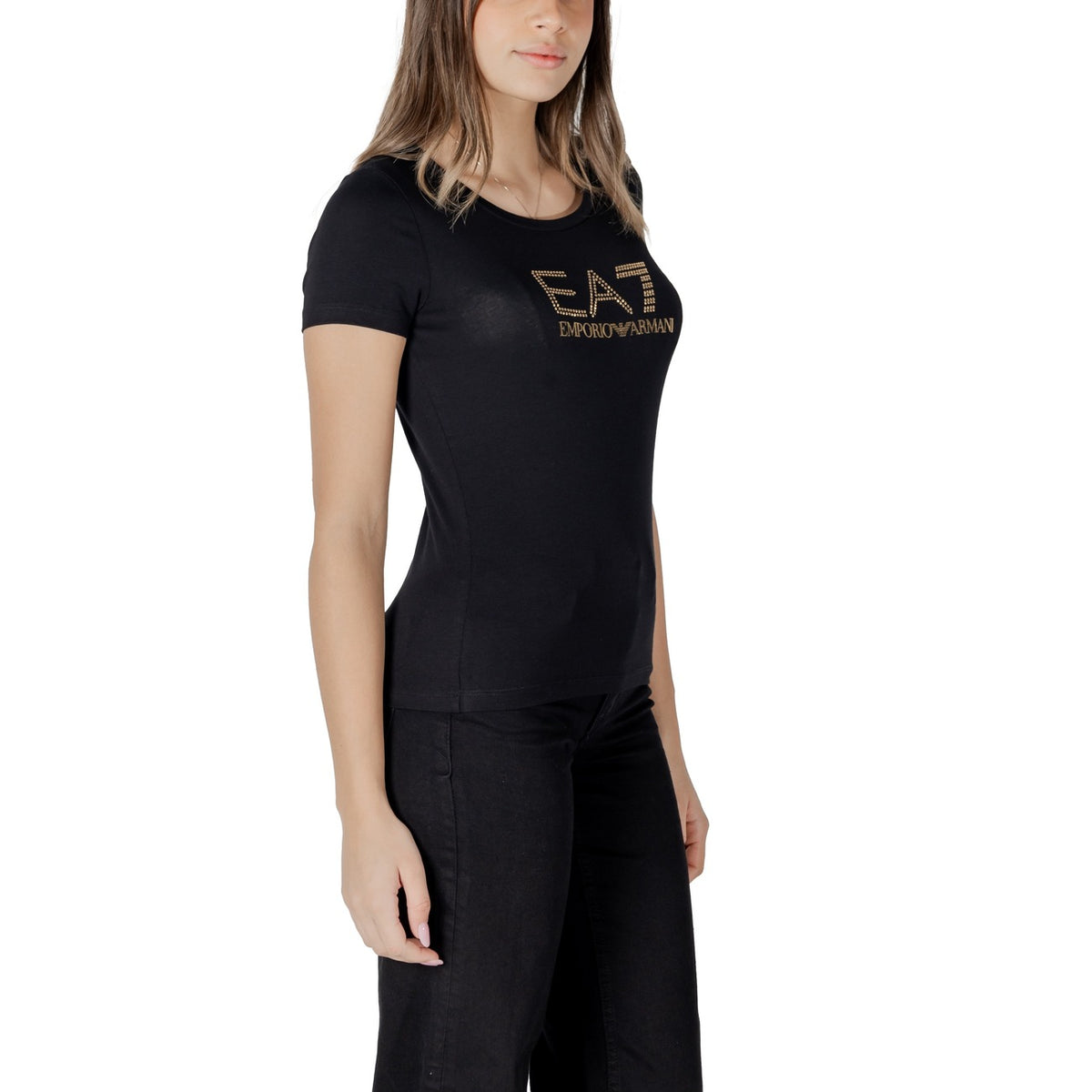 EA7 — Zwart T-shirt voor dames — afbeelding 4