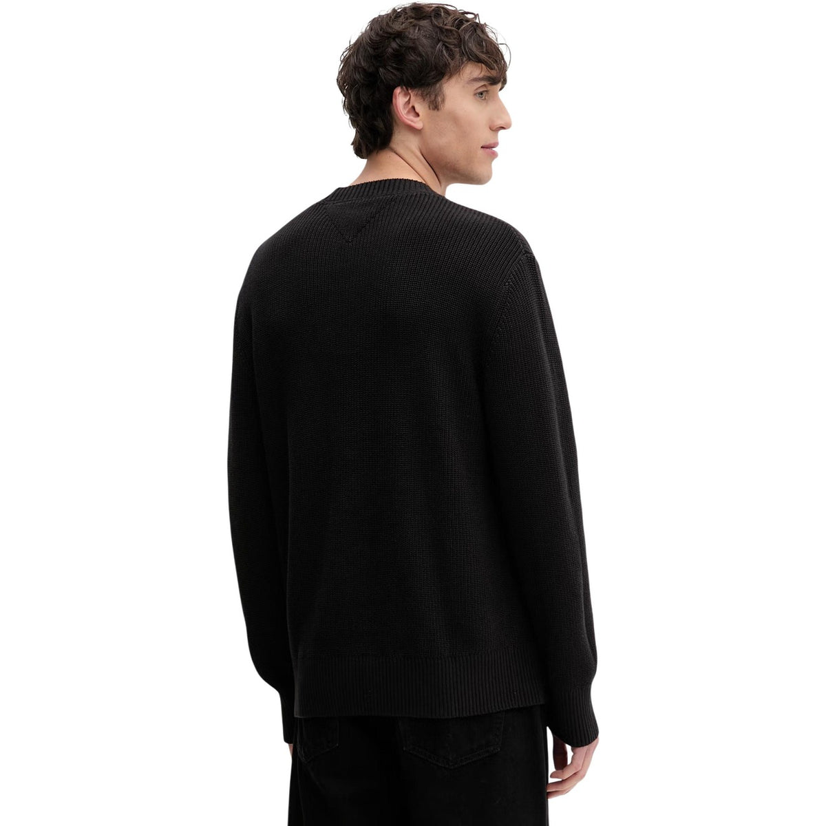 Tommy Jeans – Schwarzer Bio-Baumwollpullover mit Rundhalsausschnitt für Herren — Ansicht 3