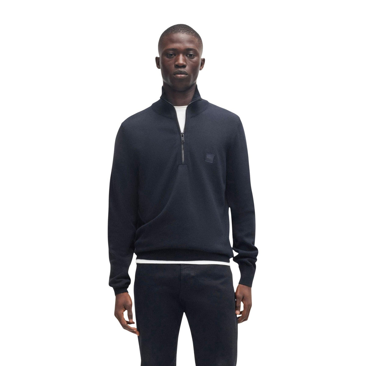 BOSS — Pull demi-zip Kanobix S coton-cachemire homme — vue 6