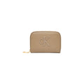 Calvin Klein — Portefeuille beige réf. BOLD CK MEDIUM ZIP AROUND femme