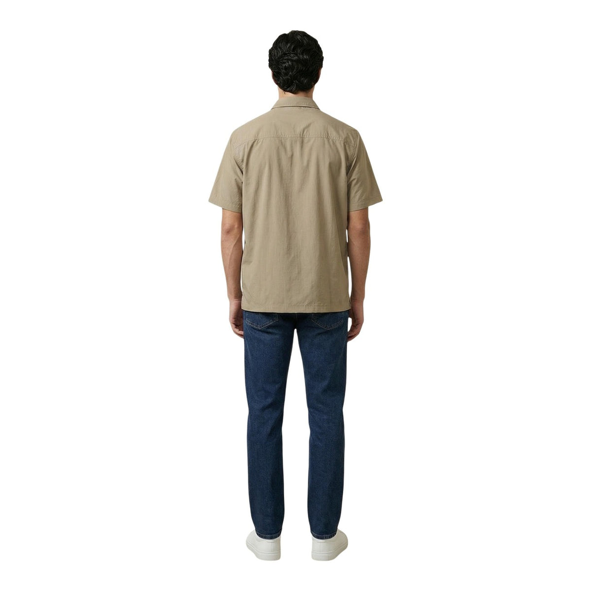 Armani Exchange — Chemise en coton beige homme — vue 3