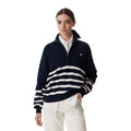 Tommy Jeans — Pull bleu rayé en coton bio femme