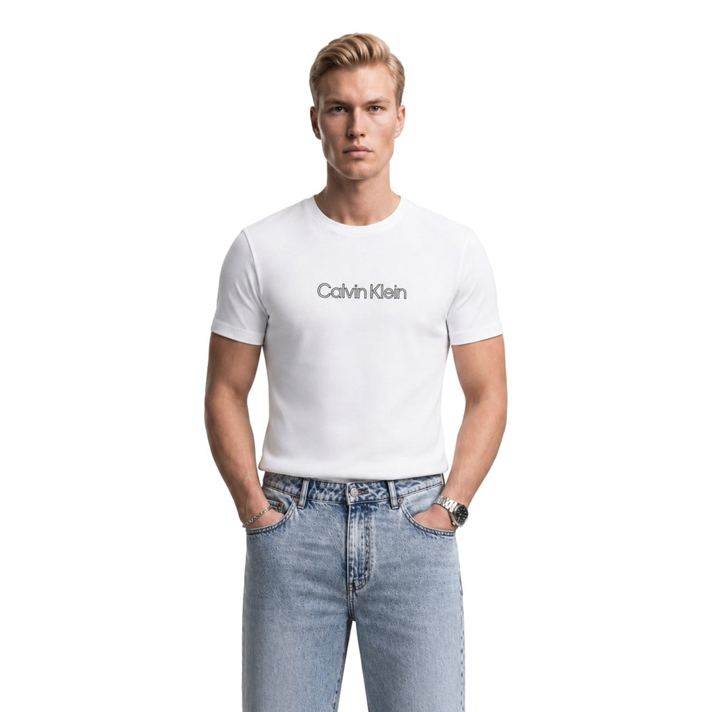 Calvin Klein Jeans — T-shirt blanc à imprimé homme