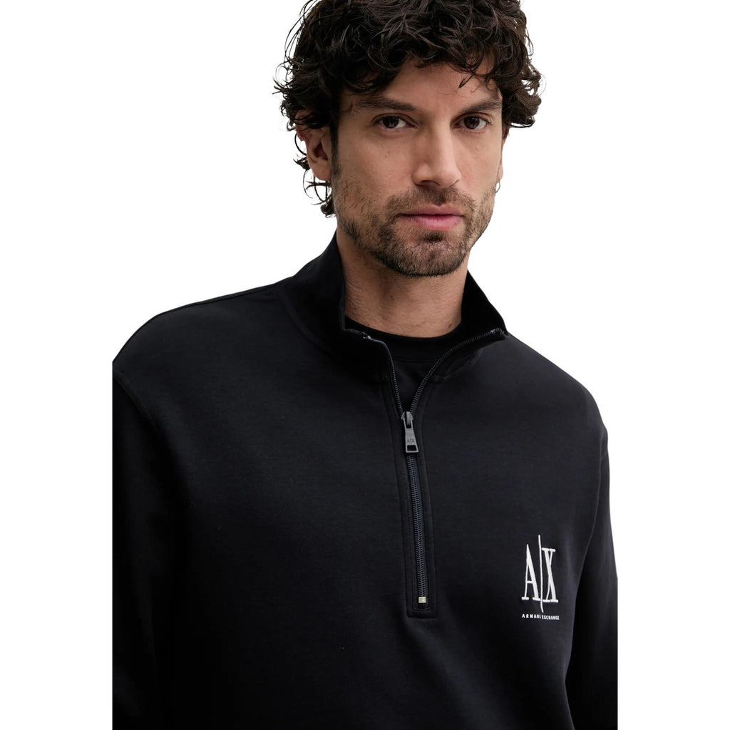 Armani Exchange — Sweat en coton stretch noir homme — vue 4