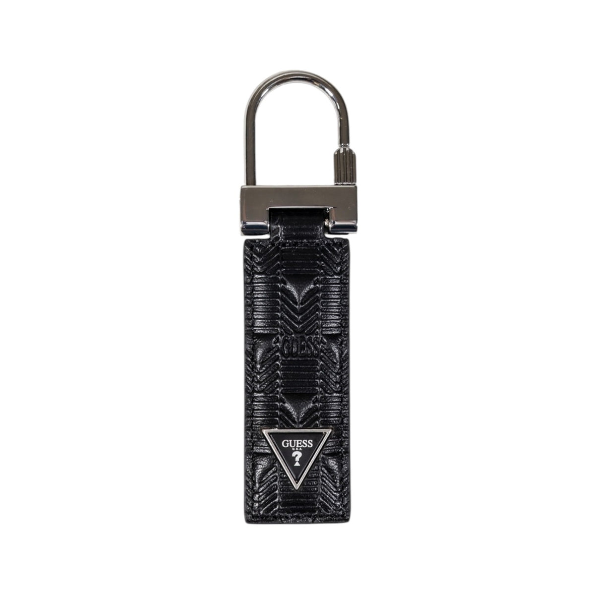 Guess — Porte-clés Madrid en cuir noir homme
