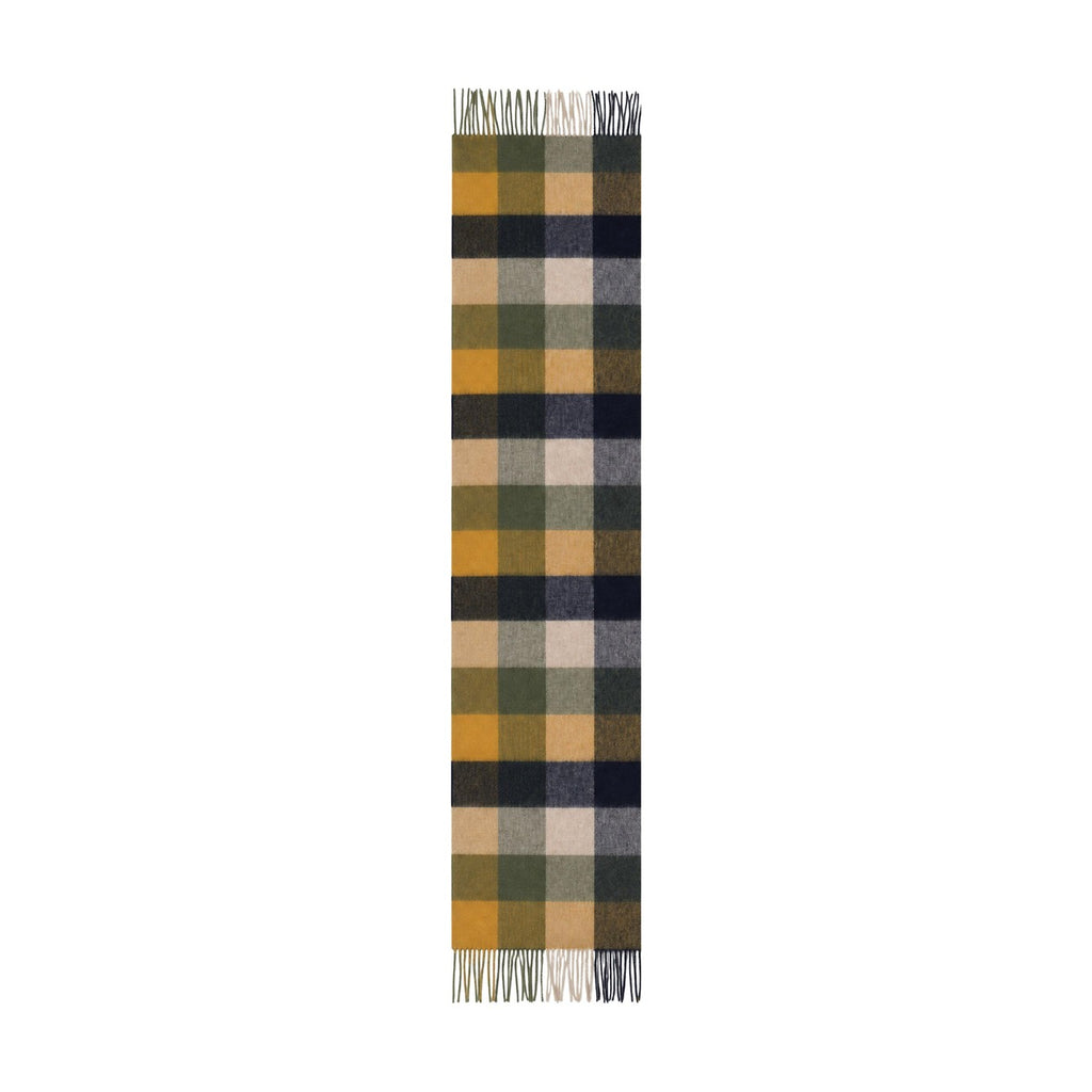 Barbour — Écharpe Large Tattersall verte en laine homme