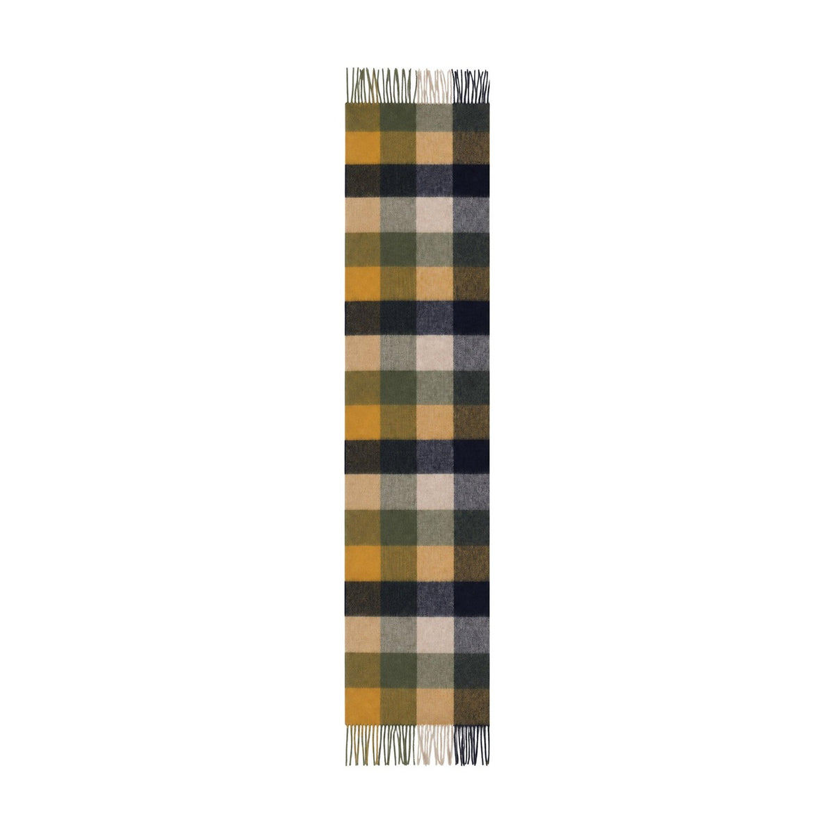 Barbour — Écharpe Large Tattersall verte en laine homme