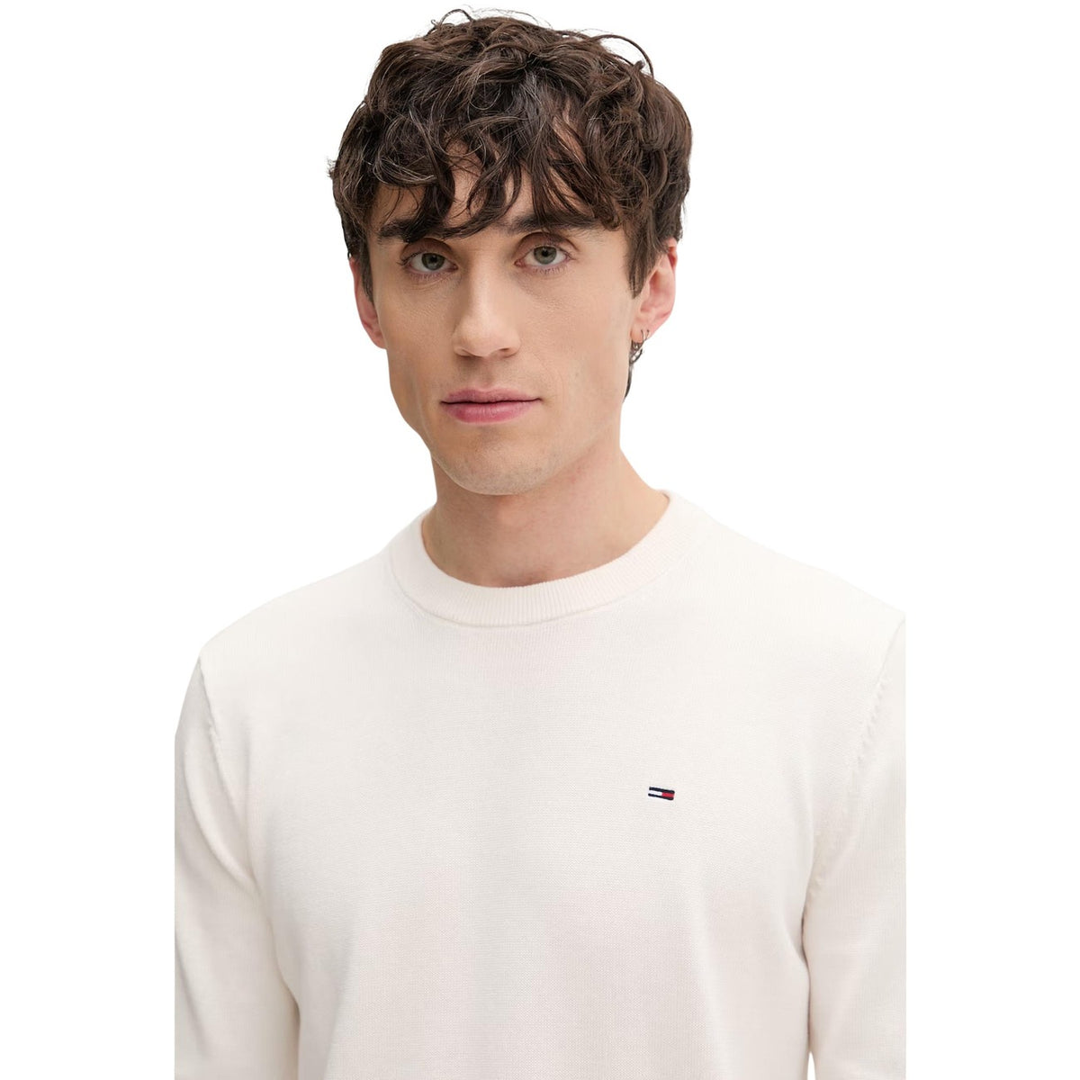 Tommy Jeans — Weißer Pullover aus Bio-Baumwolle für Herren — Ansicht 3