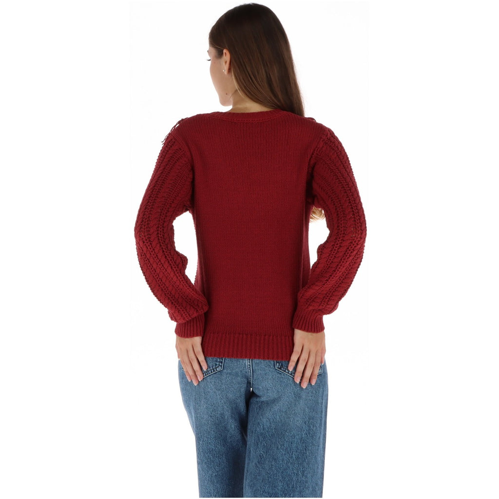 Pepe Jeans — Pull Arlette torsadé rouge femme — vue 3