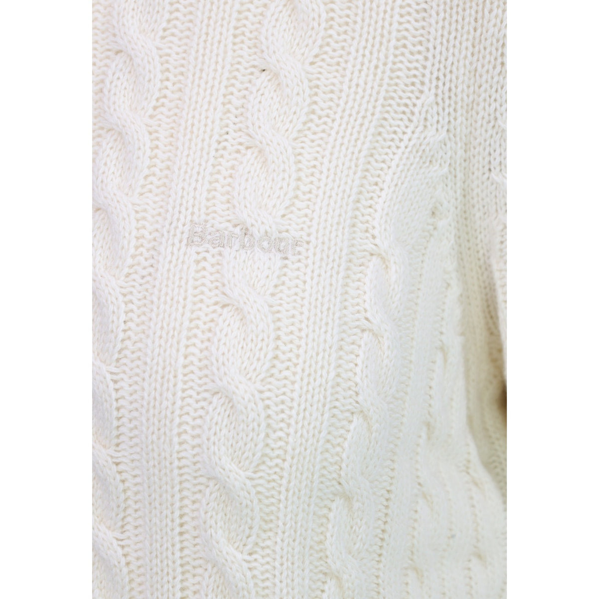 Barbour — Witte Ashdown dameskabeltrui van wolmix — afbeelding 5