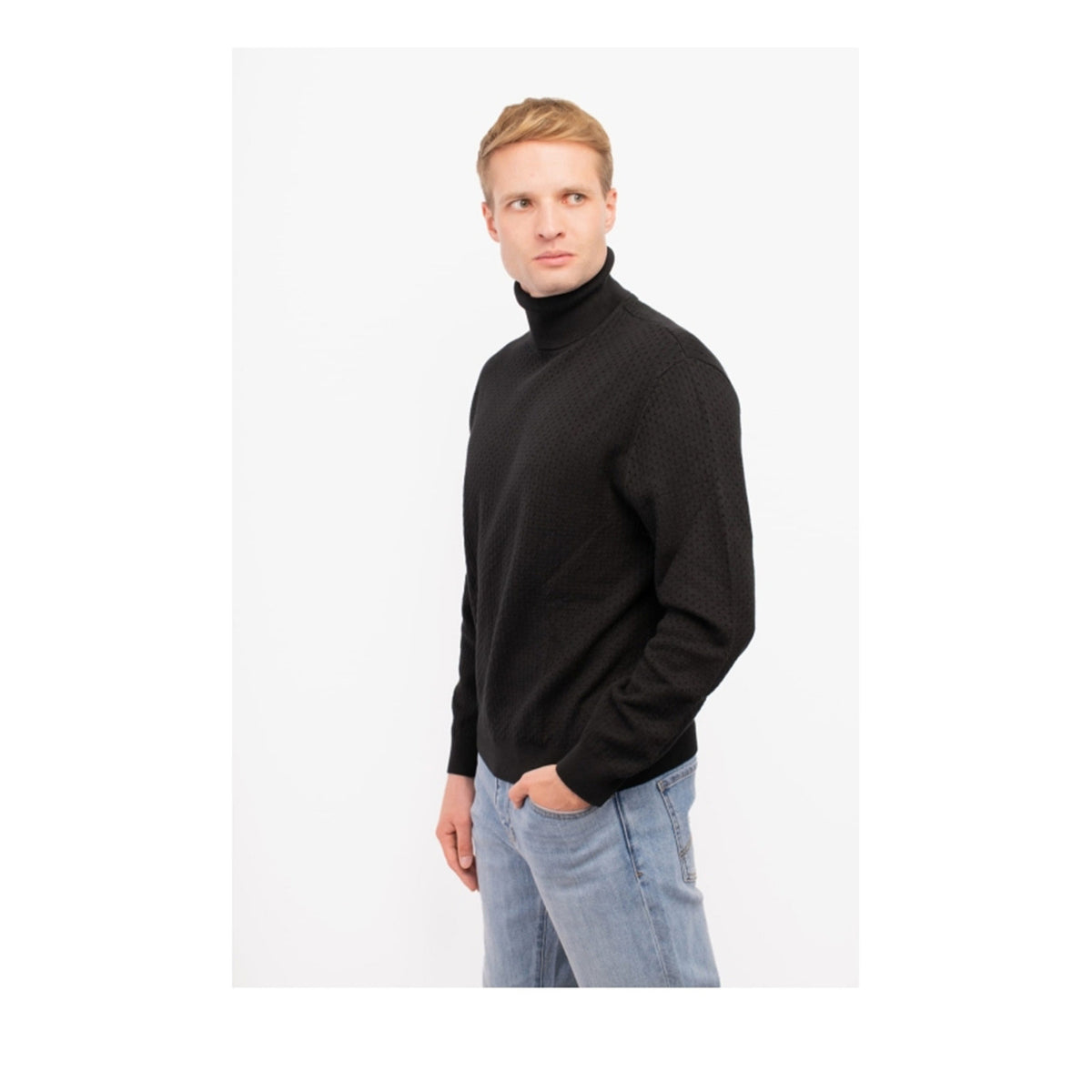 Armani Exchange — Pull col montant noir B_44831 homme — vue 3