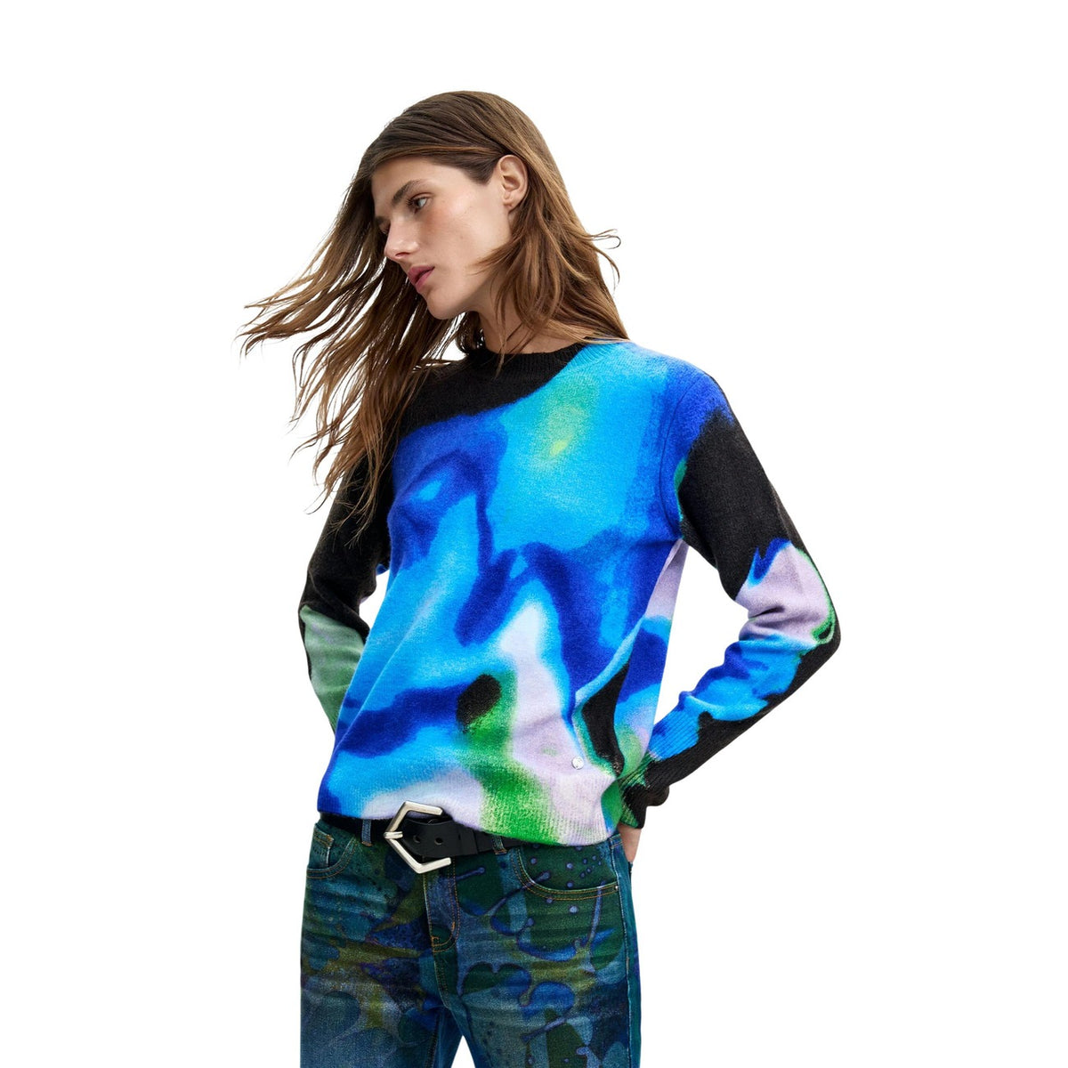 Desigual — Clouds Lacroix women’s blue sweater