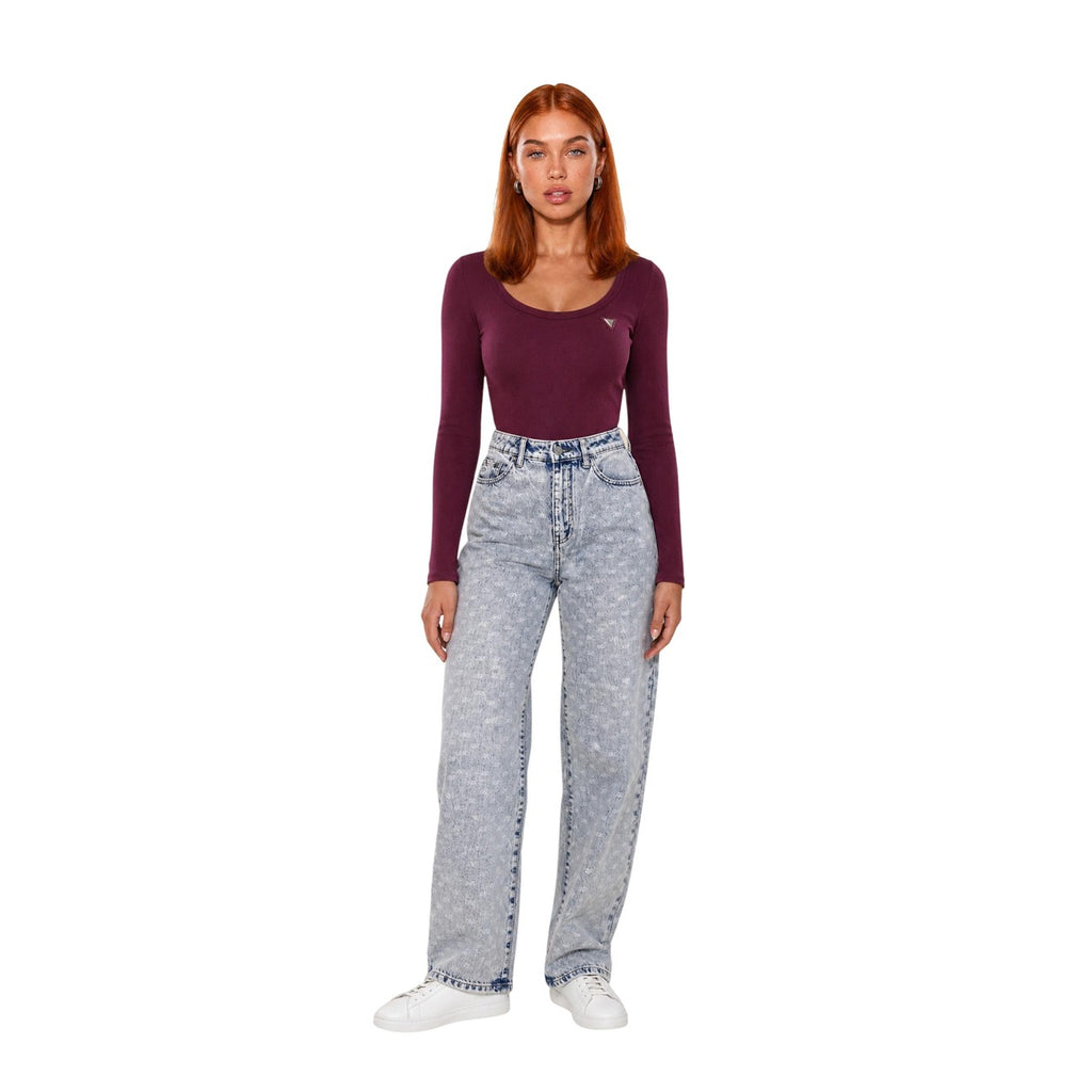 Armani Exchange — Jean droit bleu en coton femme