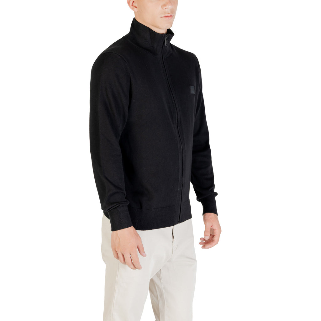BOSS — Men’s black Kanozip_S zipped knitted jacket — view 3
