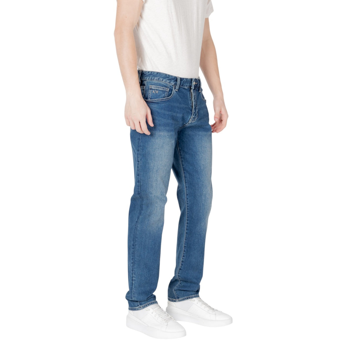 Armani Exchange — XM000049 light blue stretch jeans for men — view 4