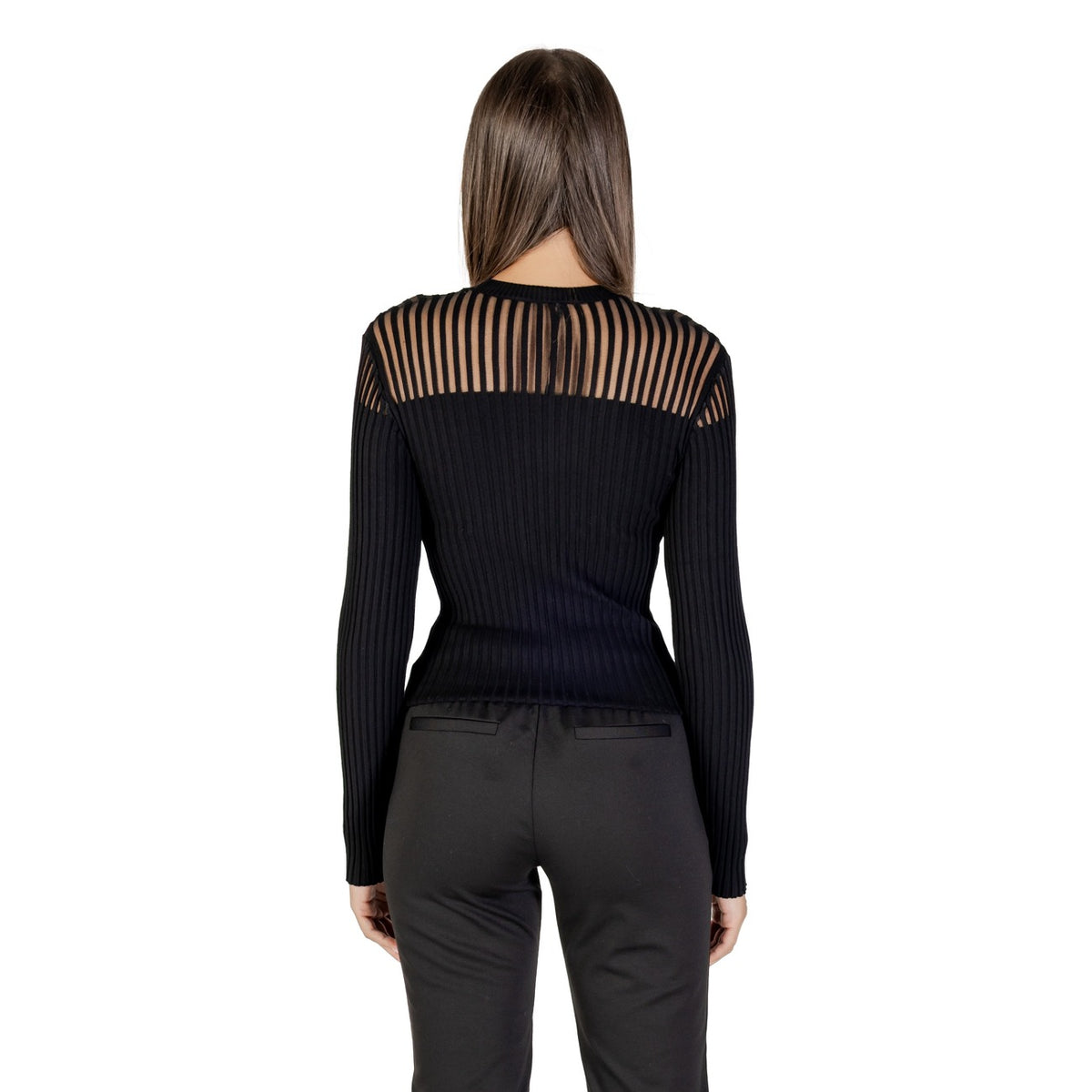 Morgan — Damen-Pullover mit Rundhalsausschnitt, schwarz — Ansicht 2