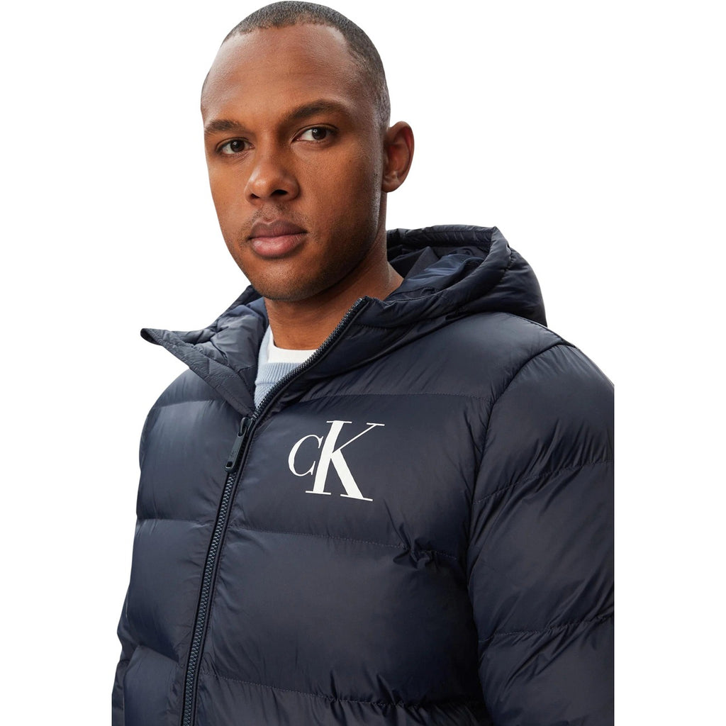 Calvin Klein Jeans — Blauw herenjack met capuchon en print — afbeelding 5