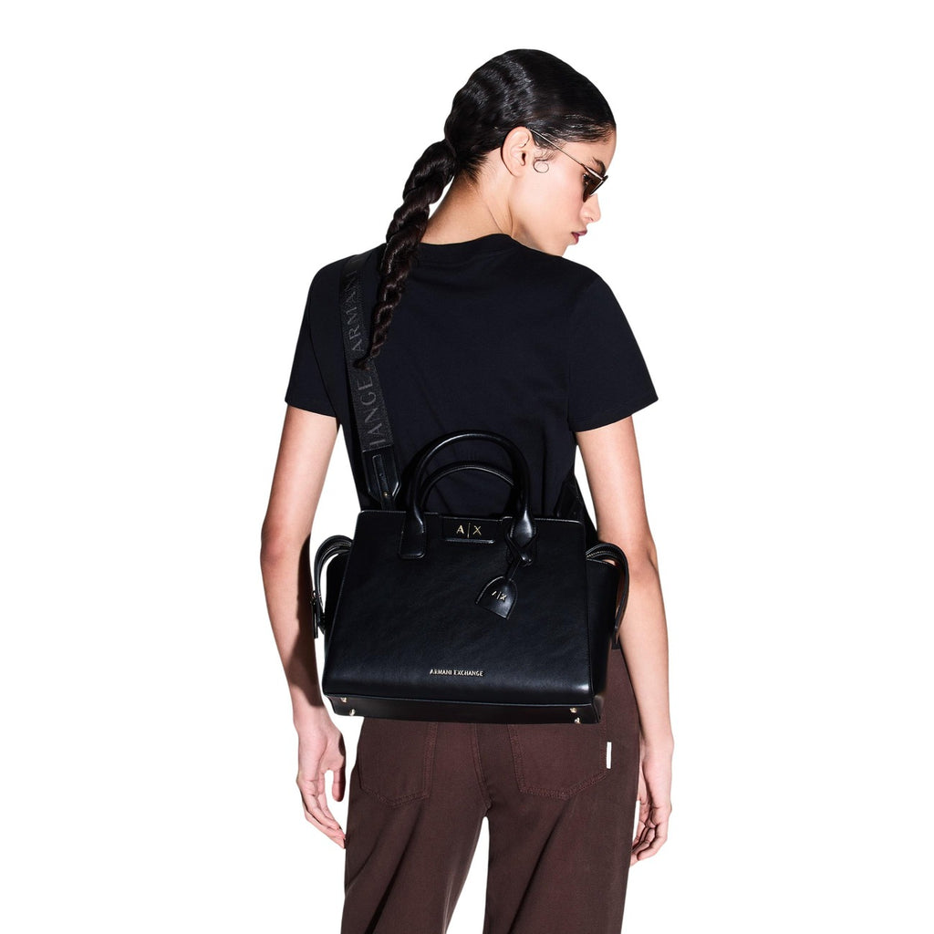 Armani Exchange — Zwarte shopper tas voor dames — afbeelding 2