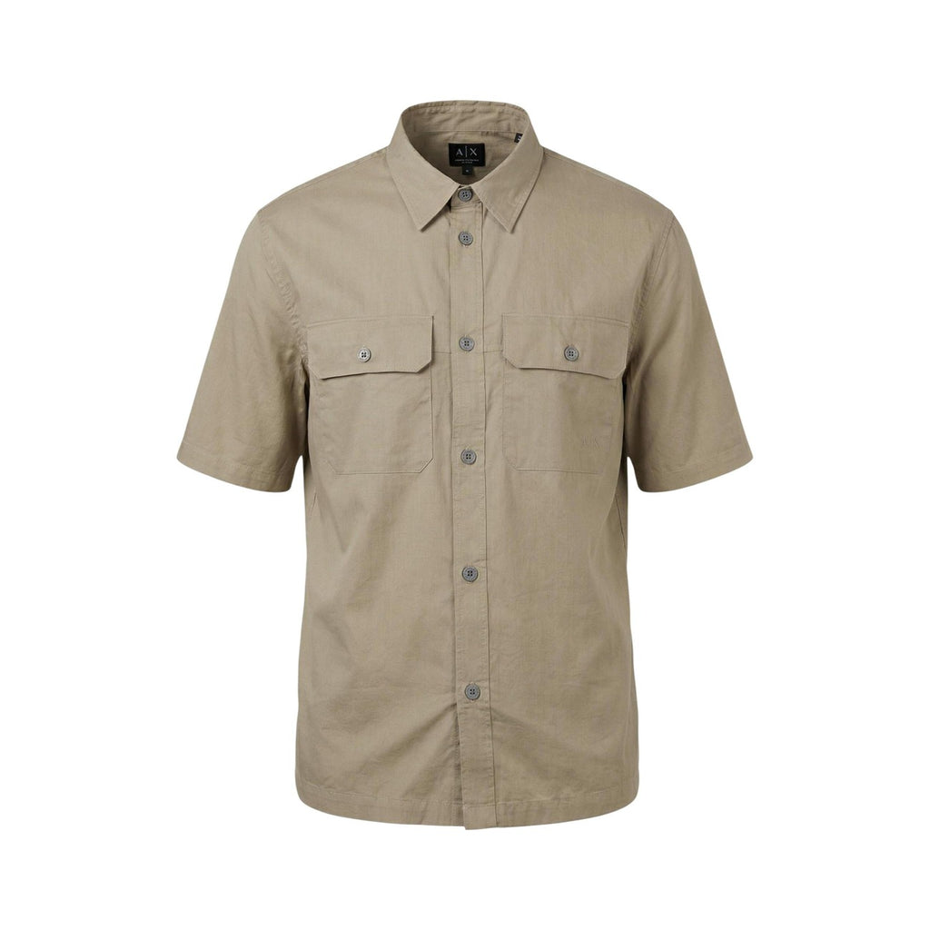 Armani Exchange — Chemise en coton beige homme — vue 2