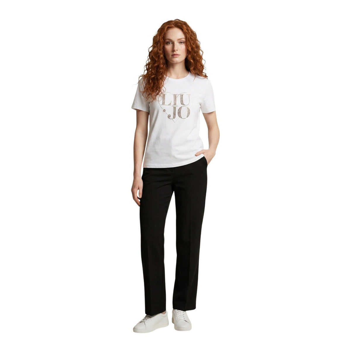 Liu Jo — T-shirt blanc réf. WA6489 JS923 femme — vue 5