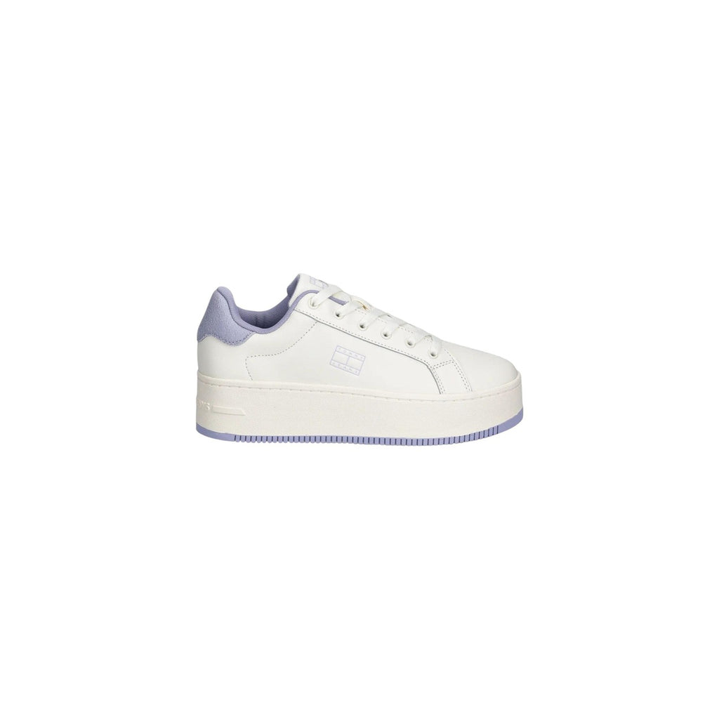 Tommy Jeans — Women’s Essential White Leather Wedge Sneakers