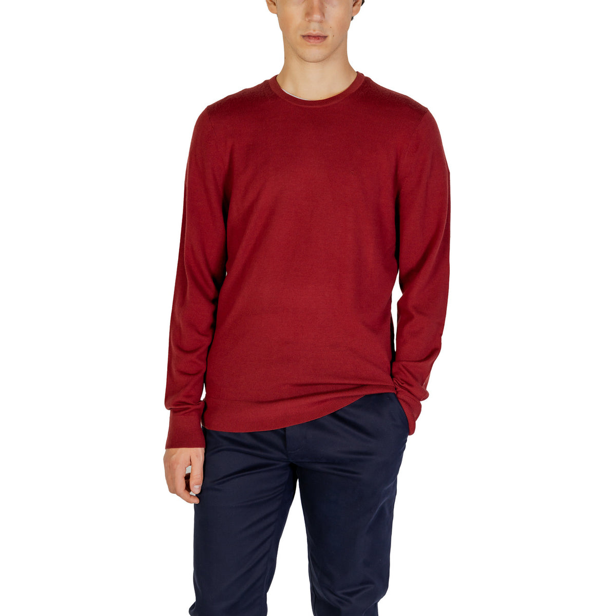 Calvin Klein Jeans — Pull K10K109474 bordeaux en laine homme
