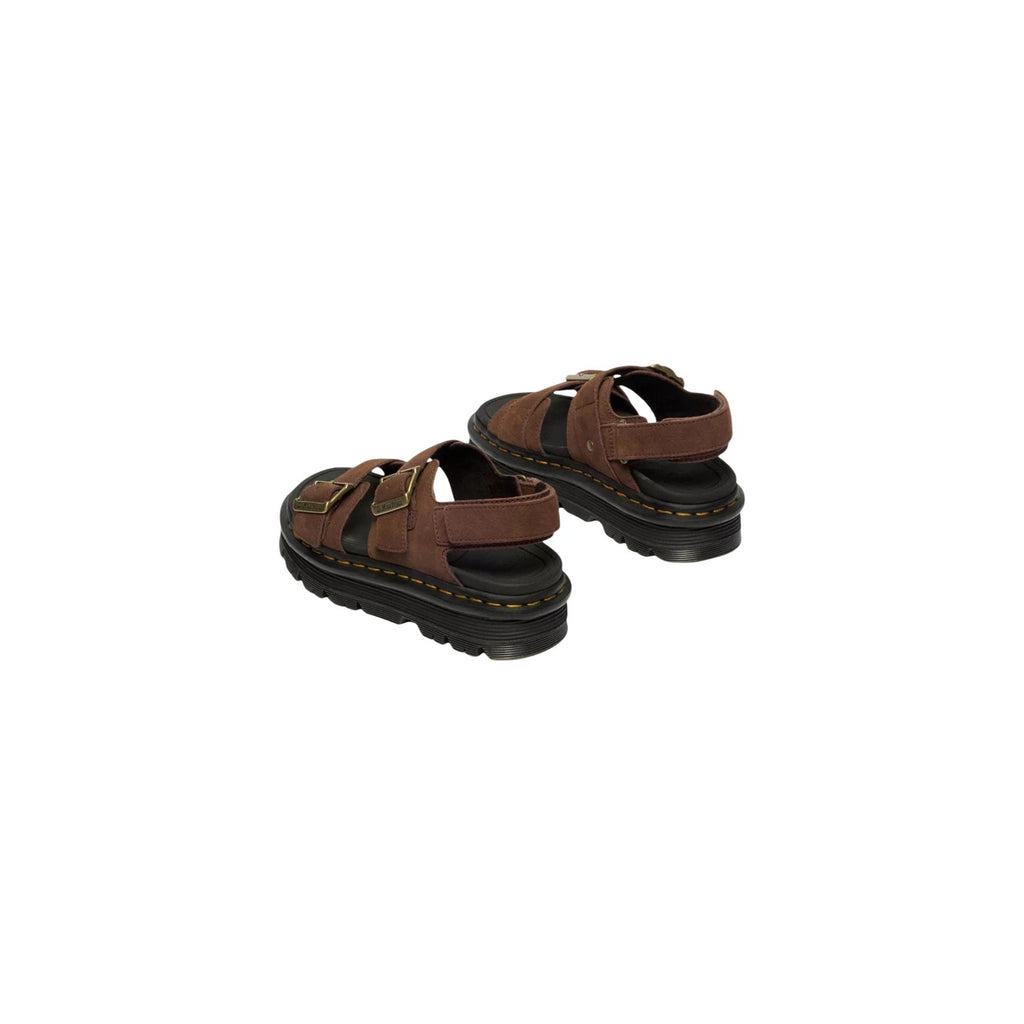 Dr. Martens — Women's Zebzag Tumbled Brown Leather Sandals — view 2