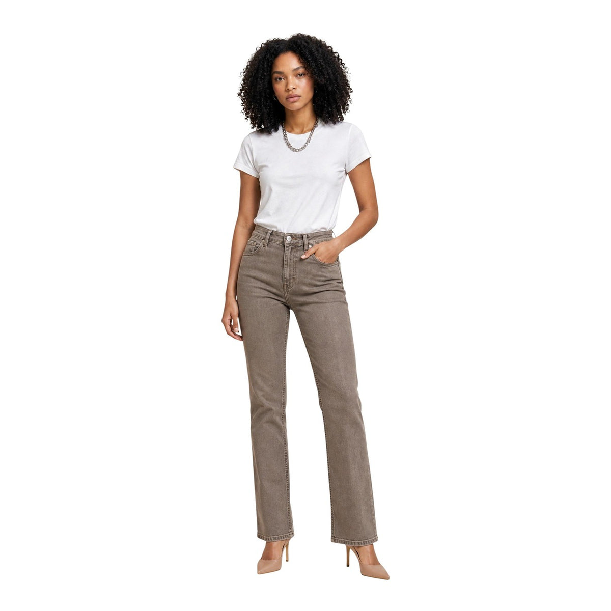 Liu Jo — Pantalon beige réf. STRAIGHT GLAM femme — vue 2