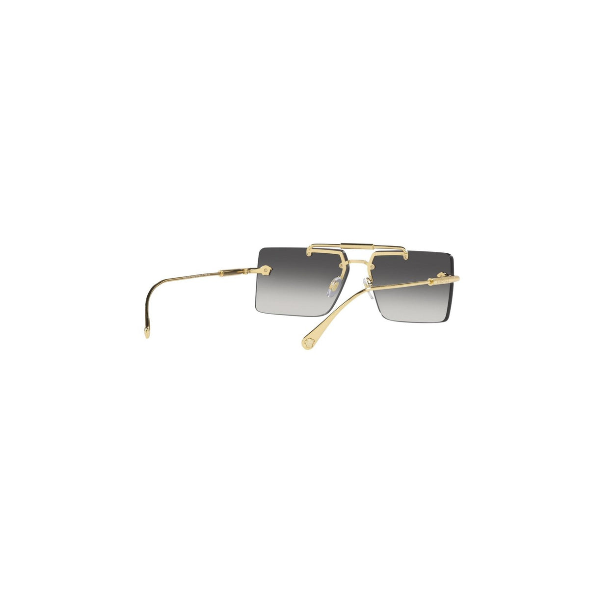 Versace — Lunettes de soleil rectangulaires en acétate doré femme — vue 4