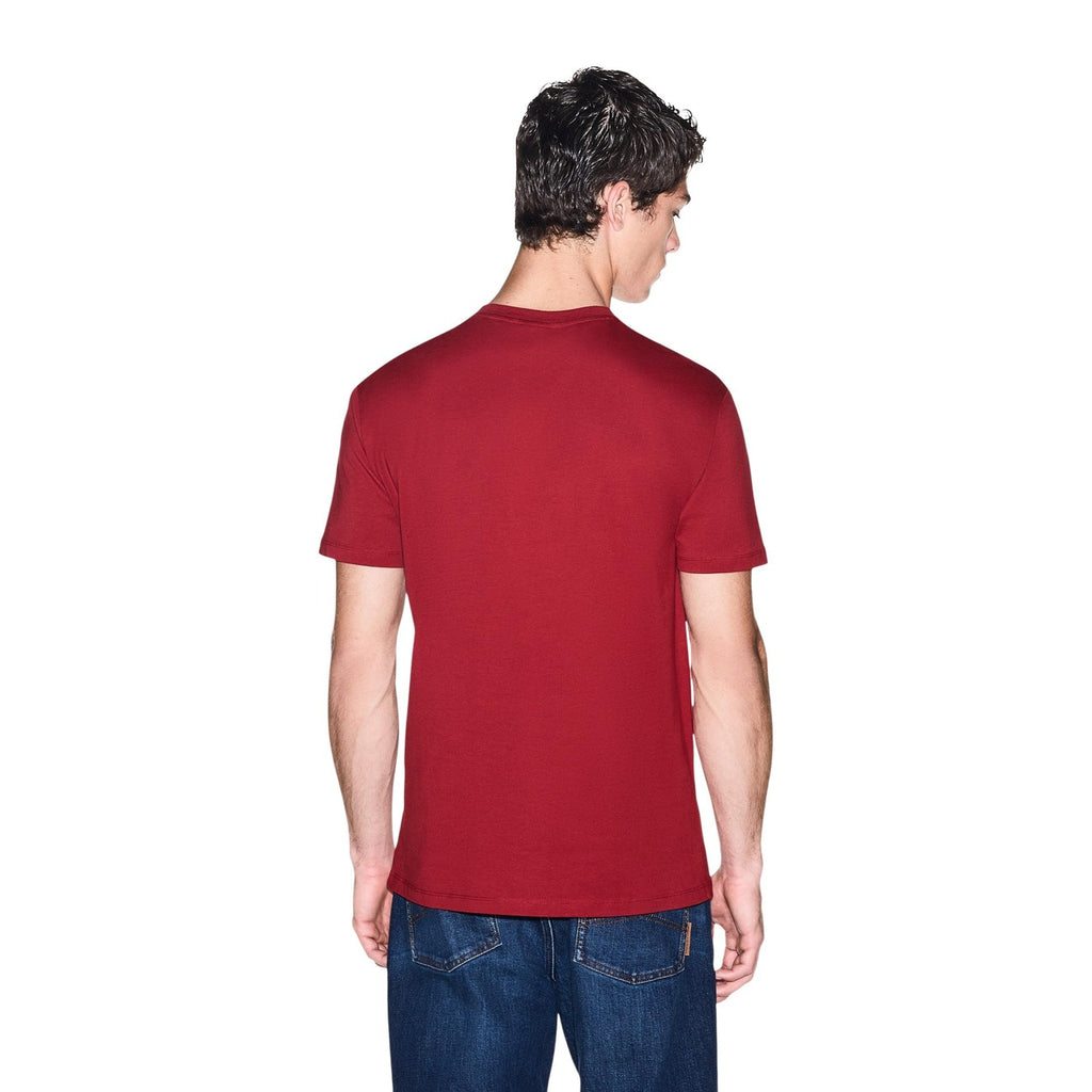 Armani Exchange — Men's red printed cotton T-shirt — view 3