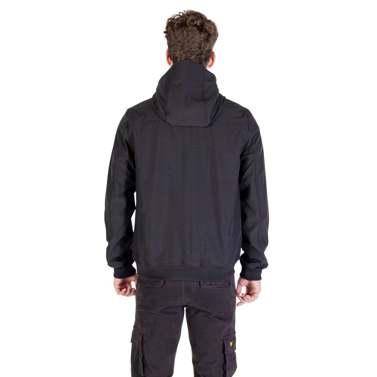 Lyle & Scott — Men’s black hooded softshell jacket — view 2