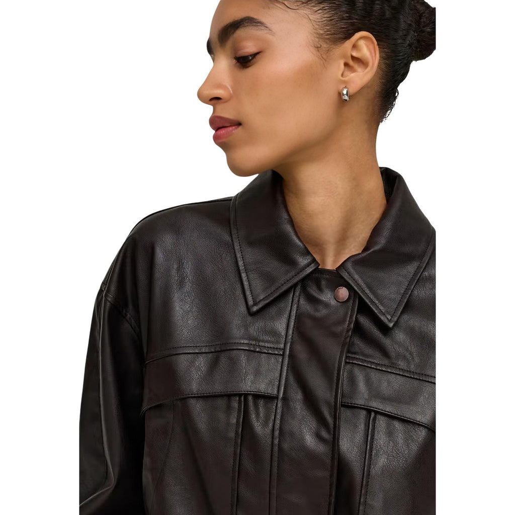 Only — ONLMELLE brown faux leather jacket for women — view 5